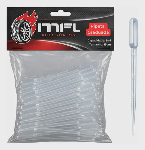 Kit 100 Pipeta Pasteur Plastica 3ml MFL